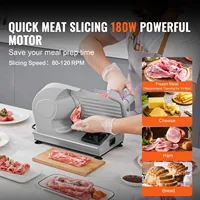 SucceBuy trancheuse à viande électrique Deli trancheuse alimentaire SUS 420 lame et protection de lame en acier inoxydable épaisseur réglable pour un usage domestique 2