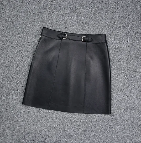 Free Shipping Women Fashion Genuine Sheepskin Leather Skirt One Piece Promotion the new arrivals listing q tv box hd android 9 allwinner h6 media streamer player iptv genuine free shipping