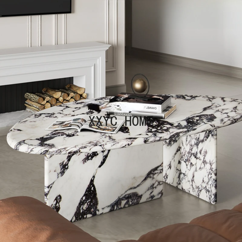 

Кофейный столик в форме мрамора для гостиной дома маленькой квартиры французский креативный простой