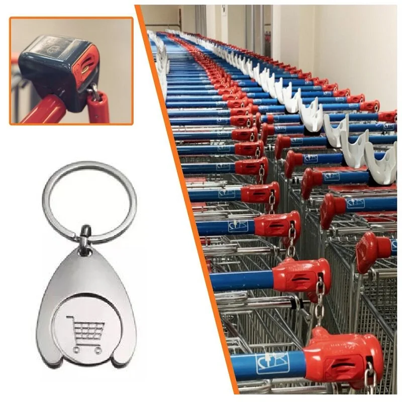 23MM uno euro europa carrello della spesa in metallo portamonete 