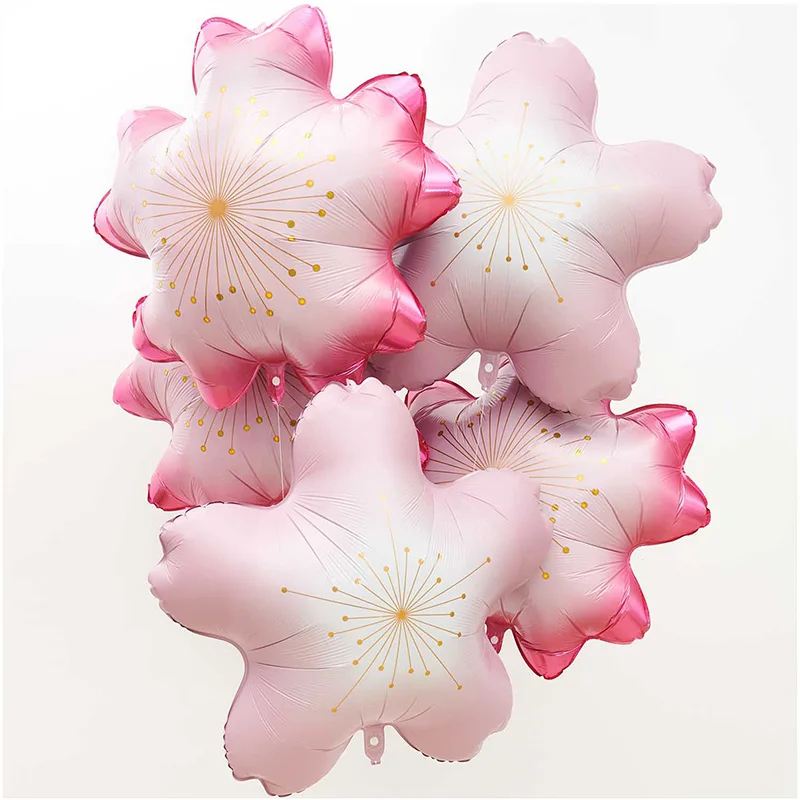 

1set 18inch Pink Cherry Aluminum Film Balloon for Wedding Birthday Party Decoration Flower Air Globos Toys Baby Shower Supplies