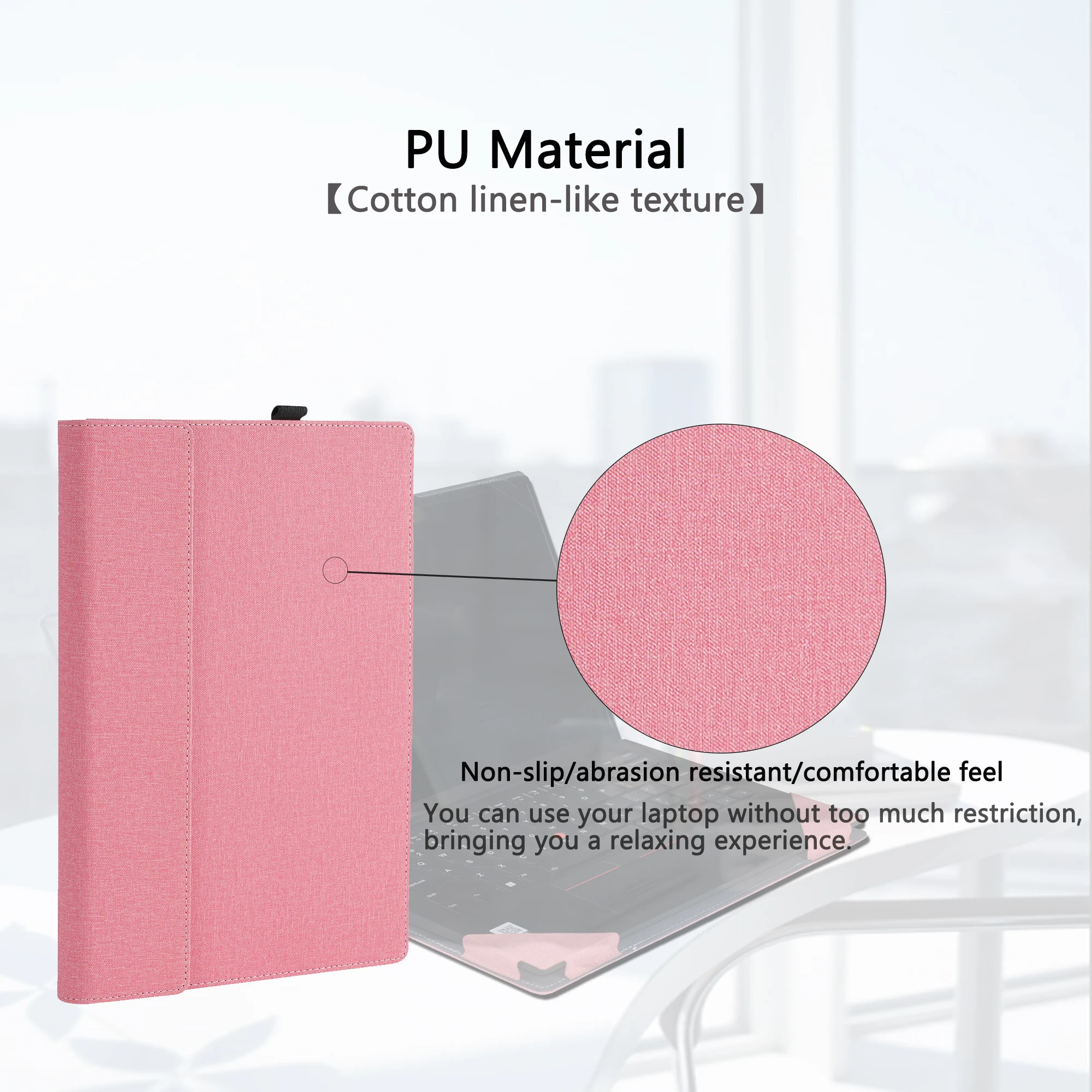 Premium PU Leather Foldable Cooling Laptop Case Cover