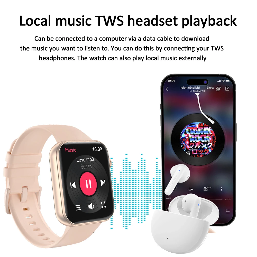 Spo2 Sensor Smartwatch With Storage For Music New 512M Memory - Main Image