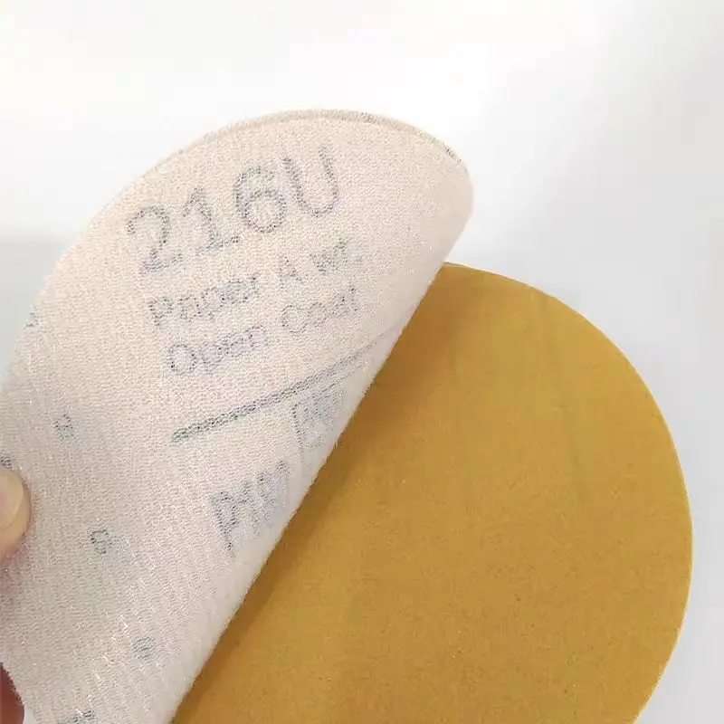 3M216U 5인치(125mm) 무공질 건식 사포, 자동차 산업용 연마 및 광택용 원형 플록 시트