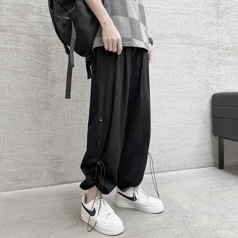 

LAPPSTER-Youth Y2k Streetwear Sweatpants 2023 Baggy Korean Fashions Harajuku Joggers Pants Black Wide Leg Casual Harem Pants