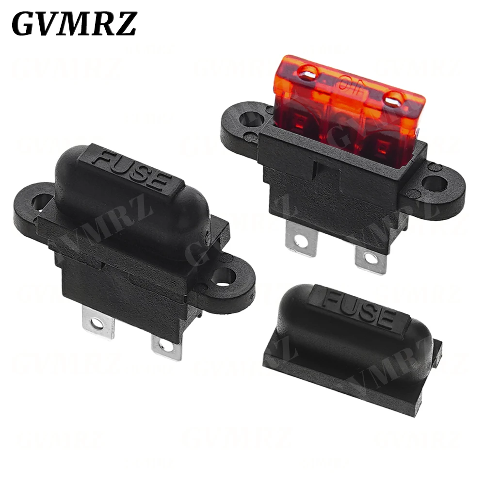 5PCS Wasserdichte Auto Standard Mittleren Sicherung Halter + 1-50A Auto Boot Lkw ATC ATO Flachsicherung 3A 5A 10A 15A 20A 25A 30A 35A 40A 50A – Detail 1