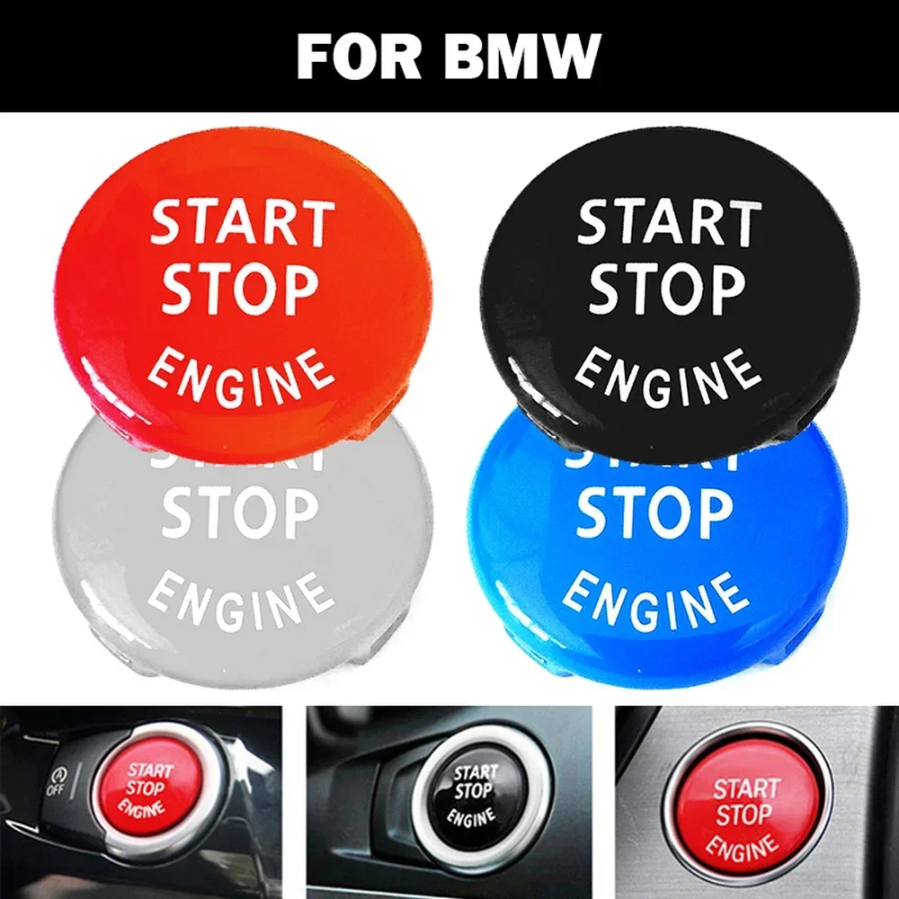 자동차 엔진 시작 중지 버튼 액세서리 BMW X5 E70 X1 E84 X6 E71 E89 X3 E60 3 5 시리즈 E90 E91 E60 용 키 장식 커버 교체