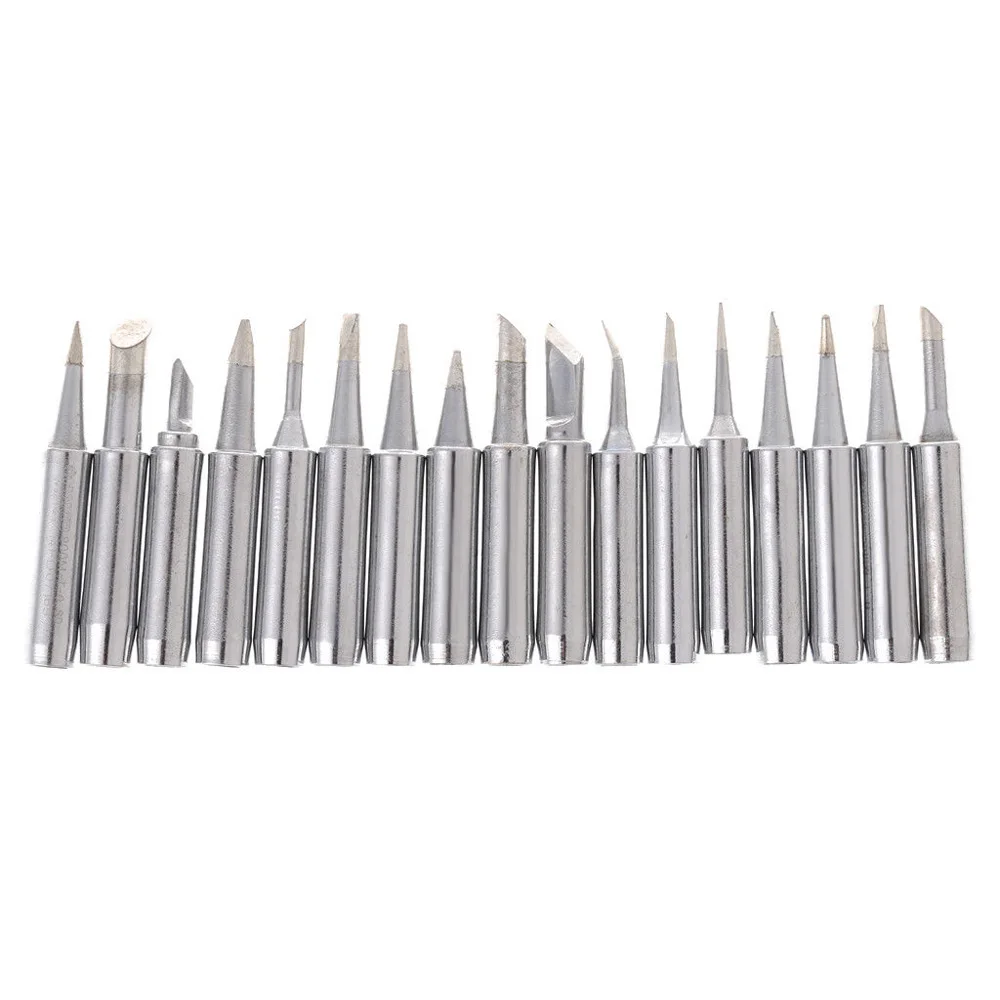 

17pcs Soldering Iron Tip Pure Copper 900M-T Soldering Iron Head Set Inside Hot Bare Copper Electric Soldering Iron Welding Tools