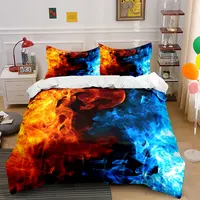 Ensemble de literie Fire and Ice Art Decor avec 1 housse de couette et 2 taies d'oreiller, simple, double, king, queen, cadeau 6