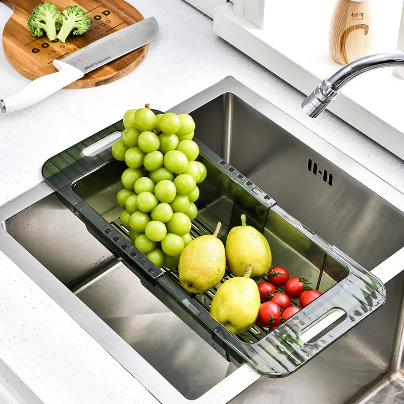 New Upgrade Extendable Over The Sink Colander Strainer Basket, Fruits And  Vegetables Drain Basket Adjustable Basket For Kitchen