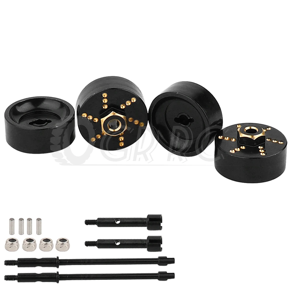COOWOO Brass Wheel Weights, 4pcs 9 Wheel Hex Hub Adapter For 1.9in Or 2.2in Beadlock Wheel Ri