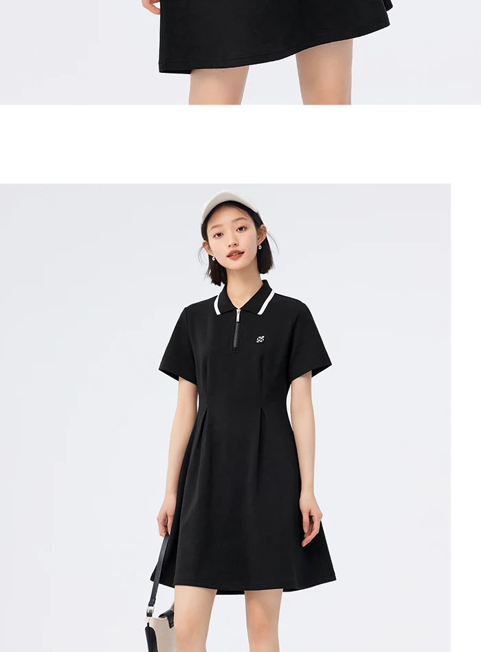 Dress Women Polo Collar Full Print Summer New Slim Waist Dress