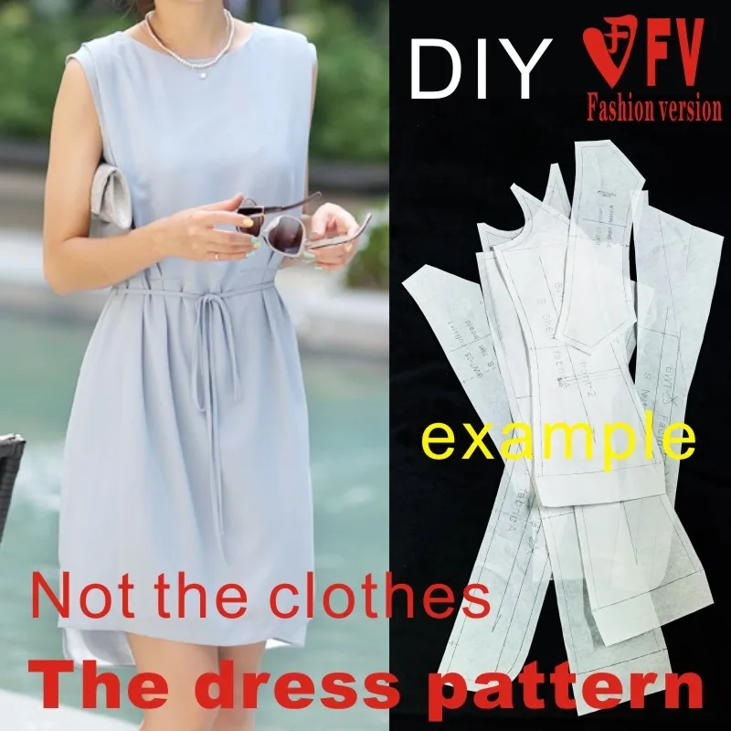 Dresses Sewing Pattern Template Cutting drawing Clothing DIY ((Not selling clothes)) BLQ- 113