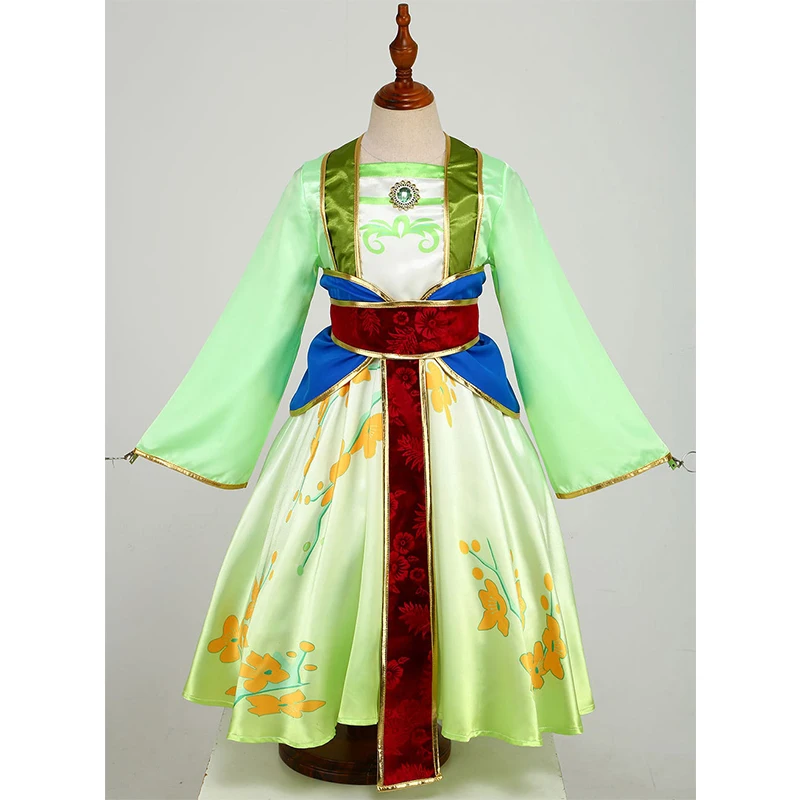 子供のための豪華なプリンセスmulanドレス、子供の漢服、中国の
