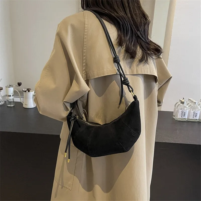 Fashionable Croissant Shape Women's Bag, Casual Simple Crossbody Shoulder Bags for Women Daily Use Commuting Phone Bag,Pockets