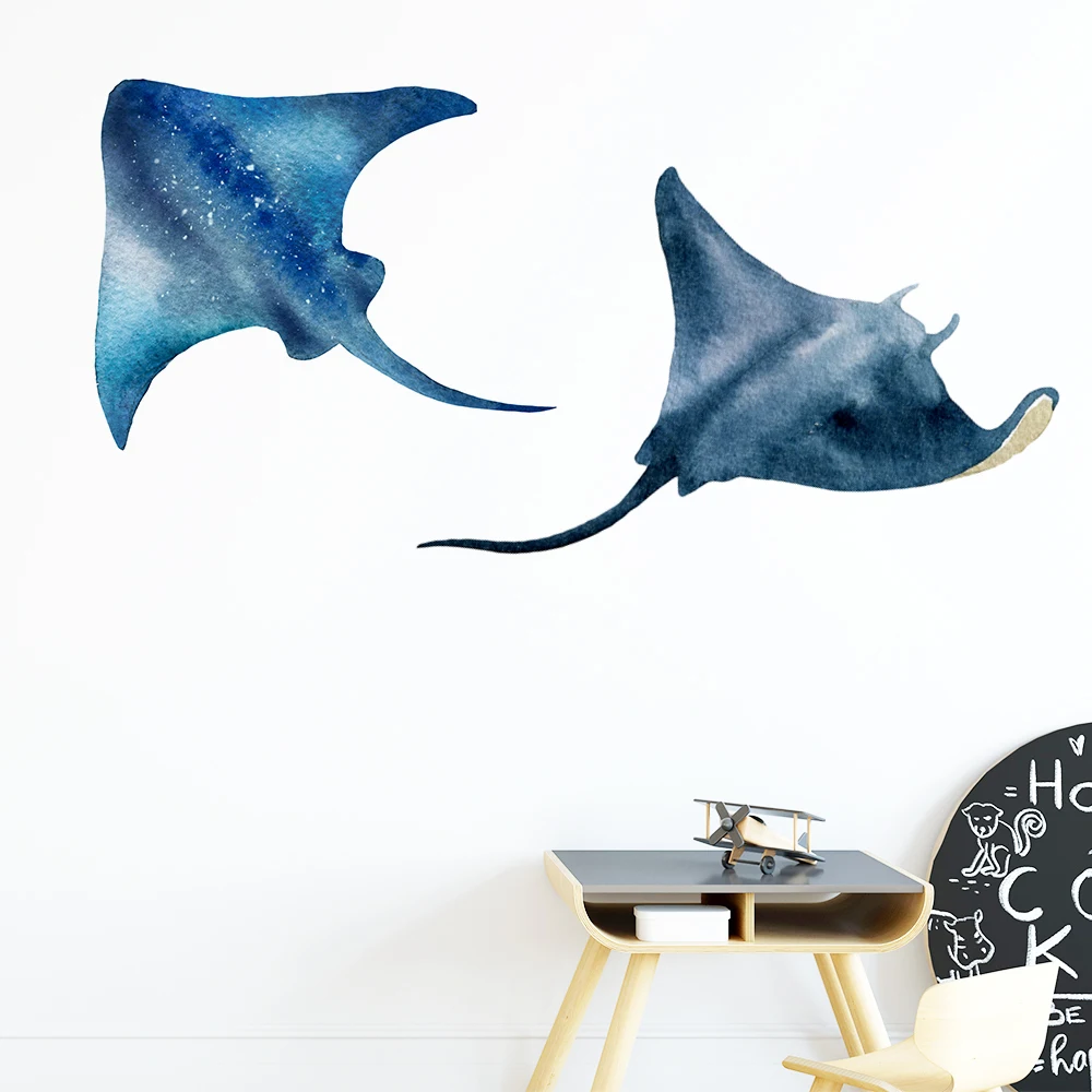 Devil rays Manta Fish Wall Stickers Window Stickers For Home Bathroom Decor Art Nursery Decals Removable Murals Applicable to Tile Glass Window