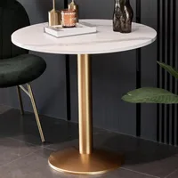 Round Modern Dinning Table Bistro Table Tulip Table with Faux Marble top,Easy Assemble,Sturdy Metal Frame Diameter 30in*H28.54in 2