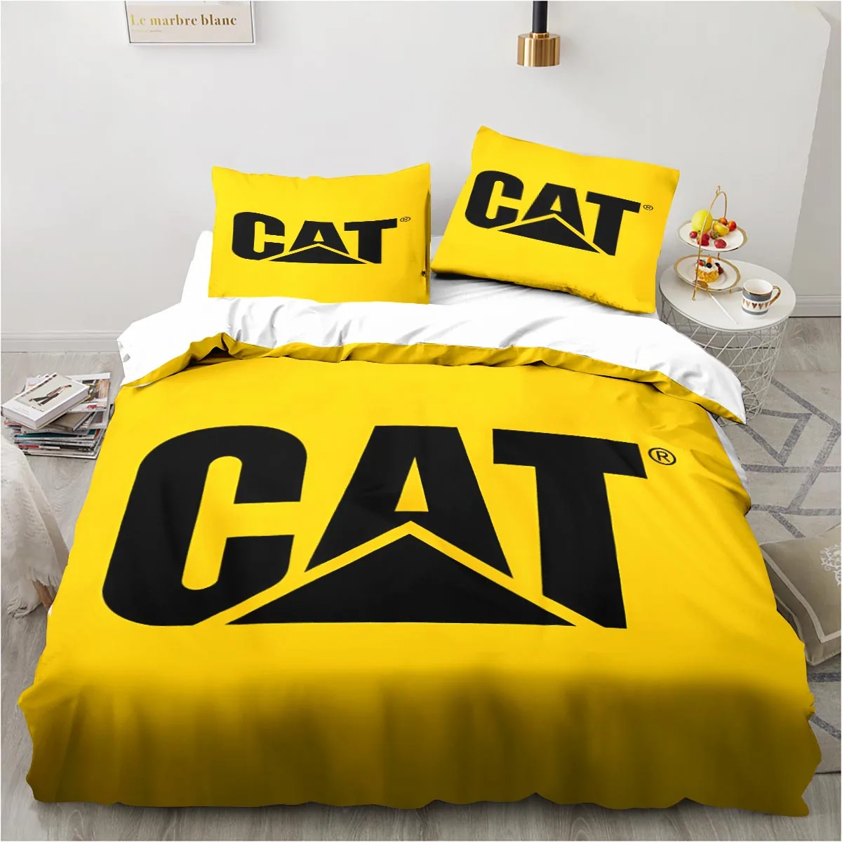 

Caterpillar CAT Bedding Set Excavator Sheet Set King Twin Double Child Bedding Set Mircofiber or Polyester Duvet Cover Set