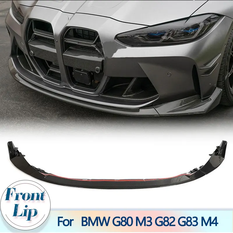 

Автомобильный передний бампер, спойлер для BMW G80 M3 G82 G83 M4 Sedan Coupe 2021-2023, сухой карбоновый передний разветвитель для губ, фартук для подбородка