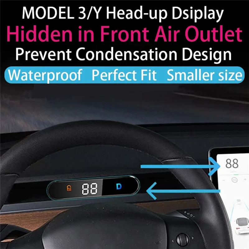 

Car HUD Head-Up Display for Model 3 Model Y Dashboard Dedicated Electronics Digital Speedometer