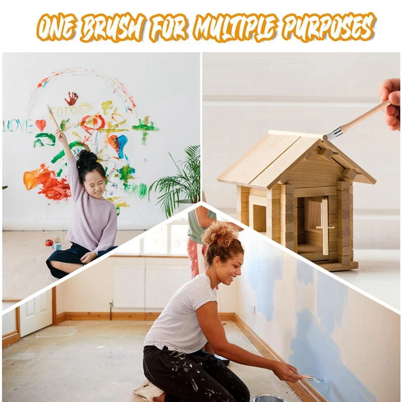 12Pcs Trim Painting Tool Edge Clean Painting Tool Corner Paint Brush Round Small Paint Brushes Thin Trim Brush 28Cm