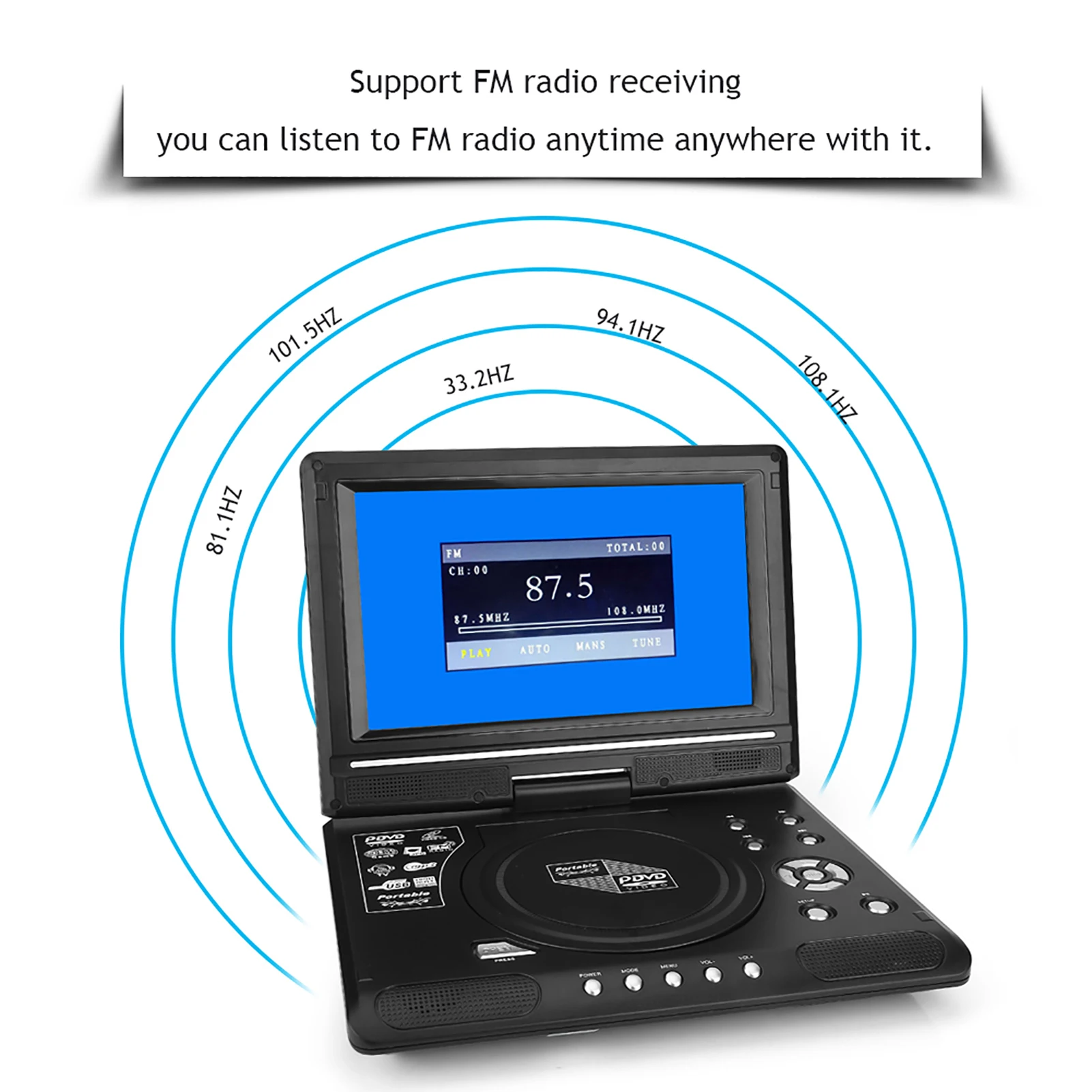 ポータブルDVDプレーヤー、 9.8 インチ ポータブル ホーム カー DVD プレーヤー VCD CD ゲーム TV プレーヤー  ポータブルDVDプレーヤー 9型ワイド USBメモリー SDカード 乾電池対応 4WAY電源 車載 敬老の日 持ち運び コンパクト  GH-PDV9R-BK グリーンハウス FOC 9.8インチポータブルホームカーDVDプレーヤーVCD CDゲームTVプレーヤーUSBラジオアダプターFMラジオ受信サポート USB