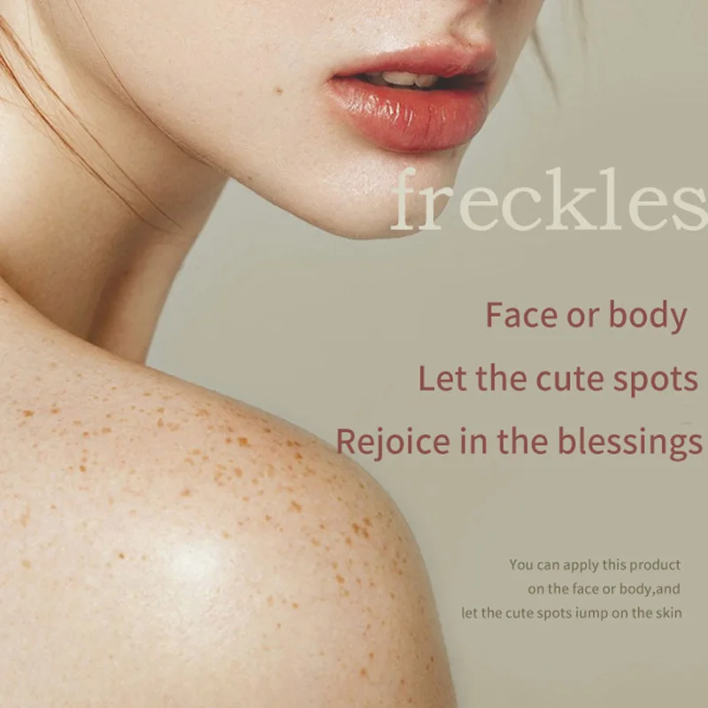 Face Freckles Stamp Brown Gold Fake Freckles Air Cushion Waterproof Lasting Liquid Powder Quick Dry Natural Makeup with Brush