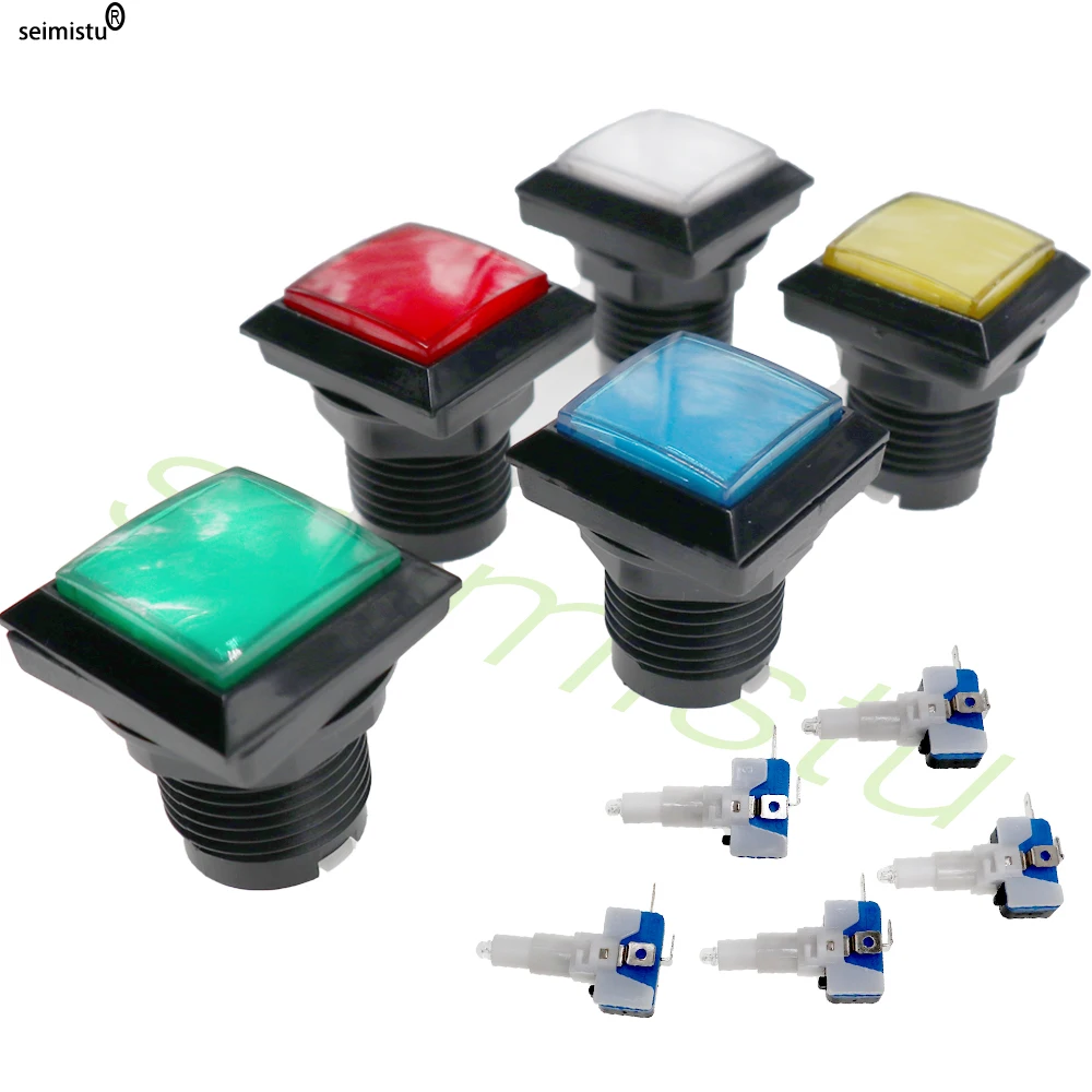 12V LED Arcade Push Buttons | Square Round Triangle Pinball Game Buttons 6