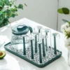 Cup Drying Rack Dust-proof Glass Cup Drainer Holder Stand Detachable Bottle Dish Drying ShelfStorage Tray Kitchen Supplies 4