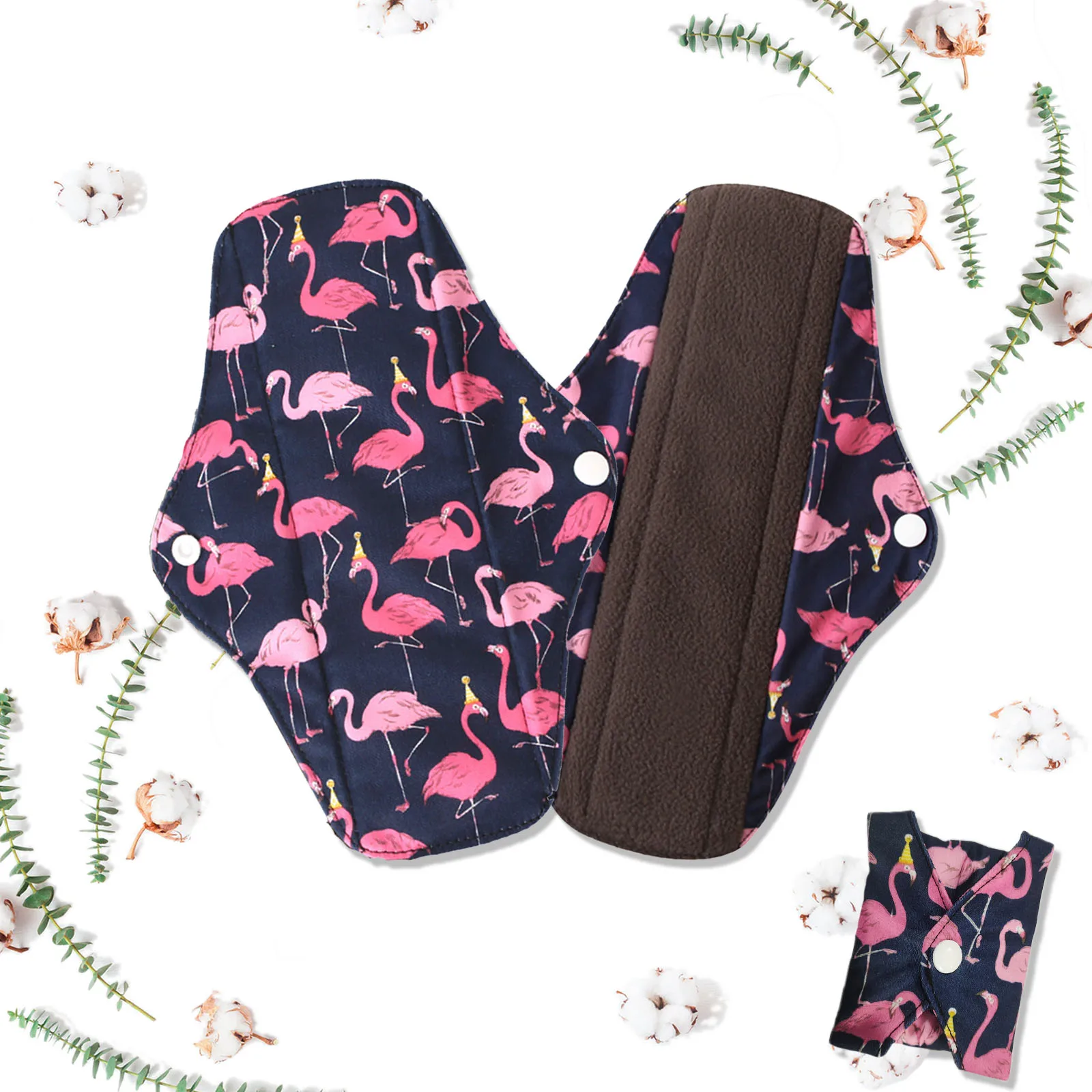 Bamboo Charcoal Sanitary Pads Washable Panty Liner Mama Maternity Menstrual Pad with Charcoal Absorbency Layer