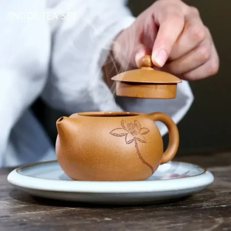 Handmade Section Mud Xishi Tea Pot Chinese Yixing Purple Clay Teapots Customized Ball Hole Filter Beauty Kettle Zisha Tea Set