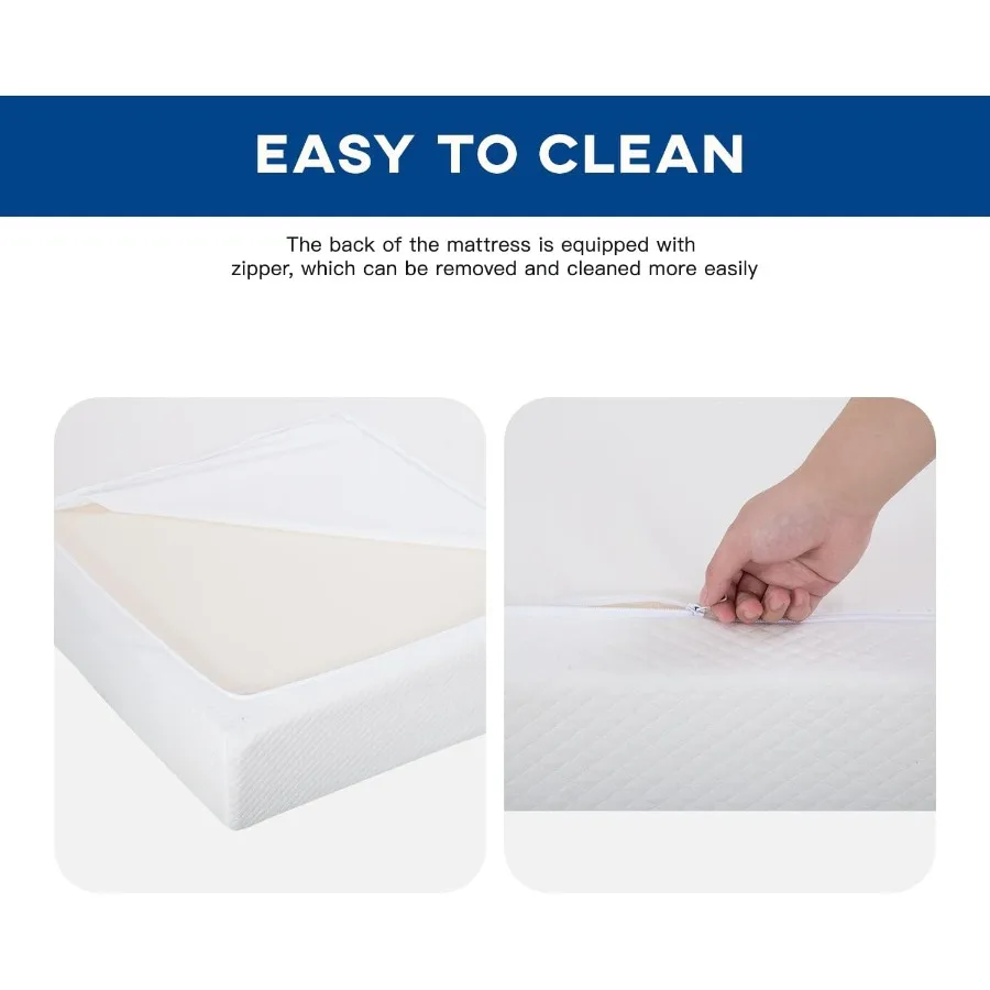 10 Inch Twin Mattress Medium Firm Gel Memory Foam Mattress White Bed in a Box CertiPURUS Certified Pressure Relief Cooling Vent