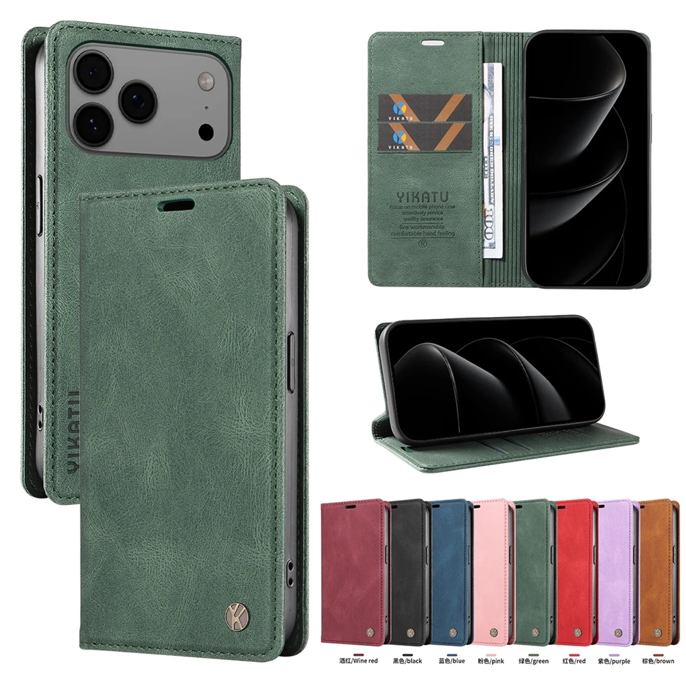Premium Magnetic Leather Flip Wallet Cover | Luxurious Phone Case
