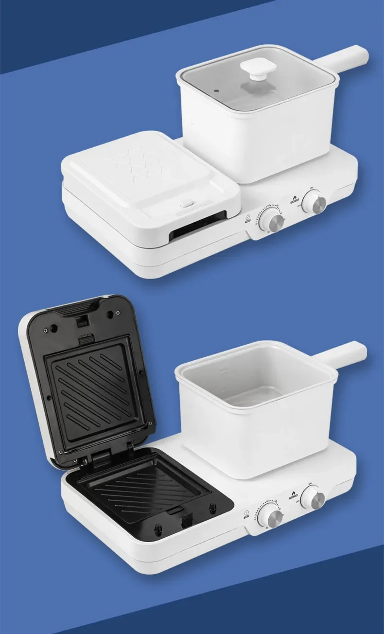 

Three in One Multifunctional Small Breakfast Machine Sandwich Baking Steamer Plate Waffle Maker