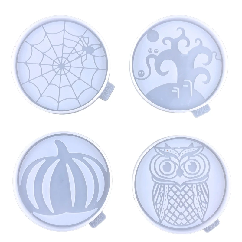 

Halloween Drop Glue Mold Diy Web Pumpkin Owl Round Mold
