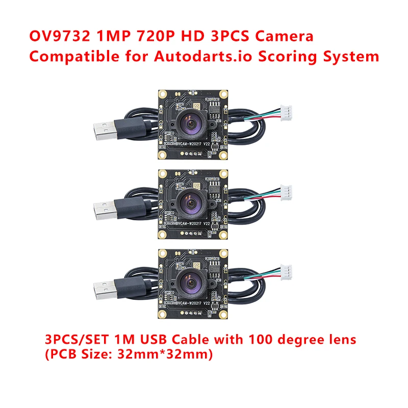 Camera Module OV9732 100 degrees 3PCS 1MP for Autodarts Scoring System