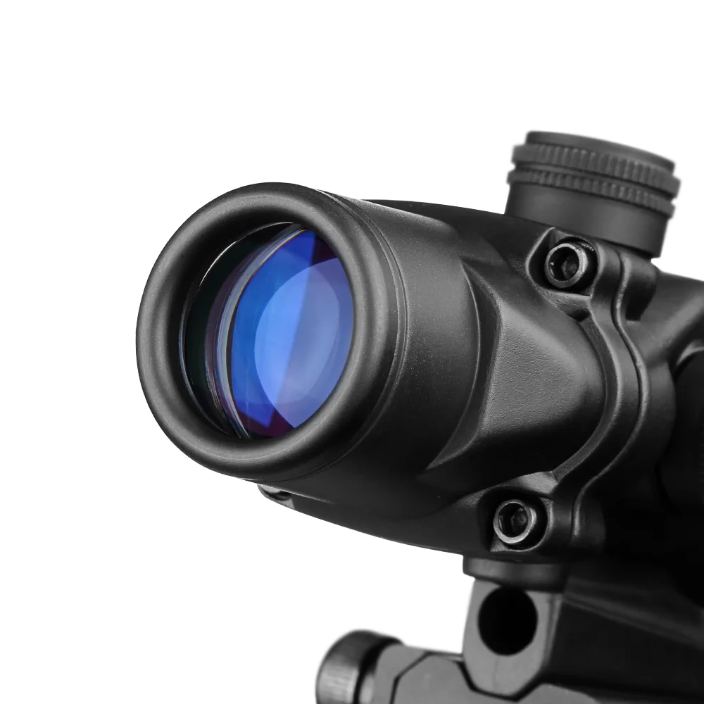 4X32 ACOG Riflescope 20mm Dovetail Reflex Optics Scope Chevron/ Cross Reticle Tactical Sight