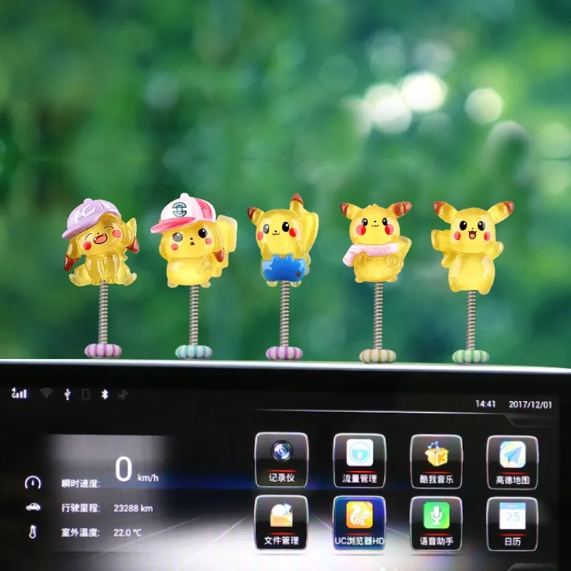 

Pokemon Pikachu Dolls Decoration Anime Action Figure Cute Toys Q Figurals Car Desk Decoration Anime Model Children Birthday Gift