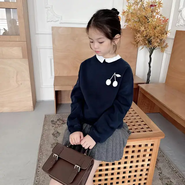 귀여운 어린이용 스웨트 셔츠, 따뜻한 겨울 아기 겉옷