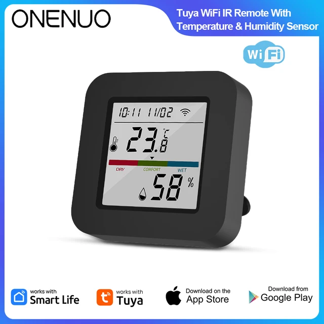 WIFI Tuya Smart Universal IR Remote With Temperature Humidity Sensor for Air Conditioner TV AC Works with Alexa Google Home