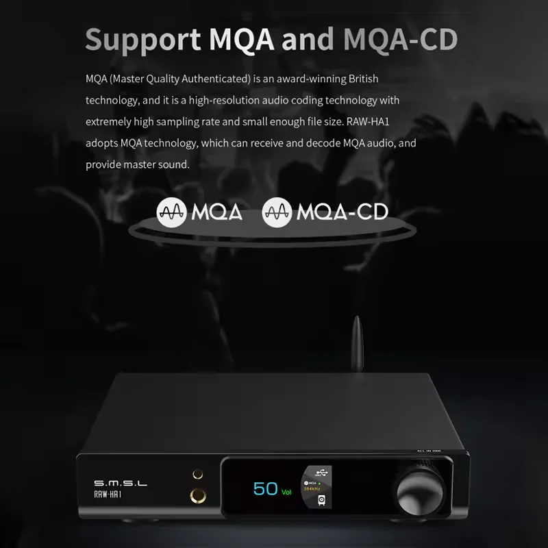 RAW-MDA1 듀얼 ES9039Q2M 디코더 지원 MQA MQA-CD LDAC Bt 5.1 고해상도 DAC(리모컨 포함) SMSL MDA1