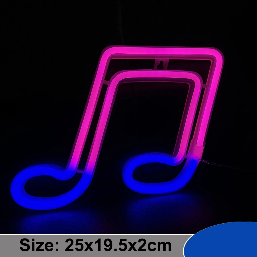 New LED Neon Lights Sign Apple Gesture Note Modeling Night Lamp Decor Shop Kids Room Wall Bar Office USB & Battery Case Powered