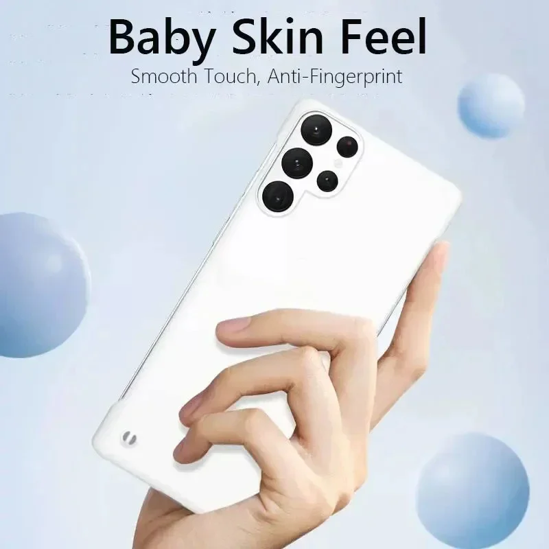 Frameless Slim Matte Shockproof Hard Back Phone Case