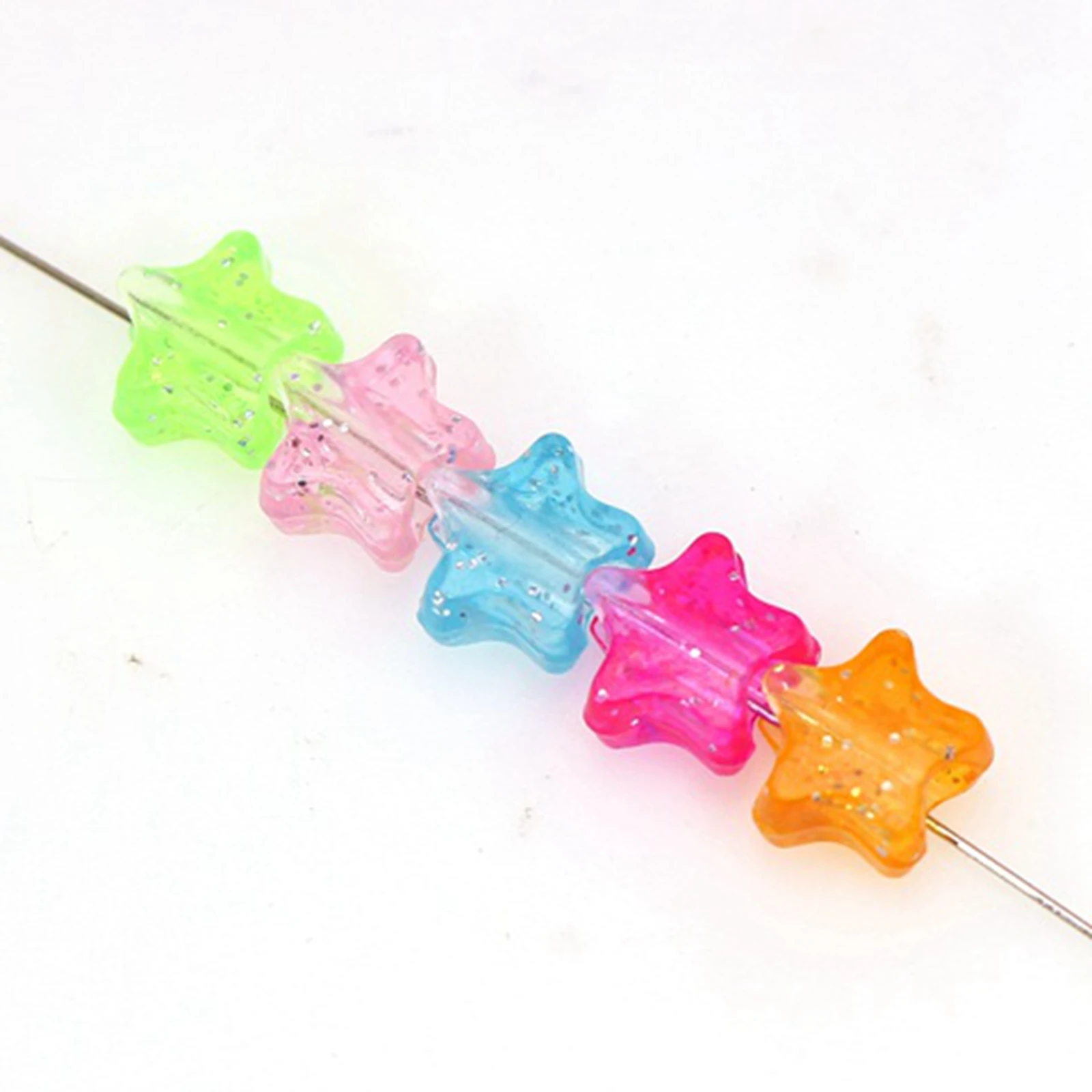 500 perline pony, 6 x 9 mm, in plastica, colori misti, perline trasparenti con glitter scintillanti, per gioielli fai da te, bracciali, trecce per capelli, portachiavi, ornamenti (misto 500