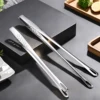 WORTHBUY 304 Stainless Steel Food Tongs Long Handle Non-Slip Barbecue Tongs Steak Tongs Kitchen Gadgets Accessories Cooking Tool