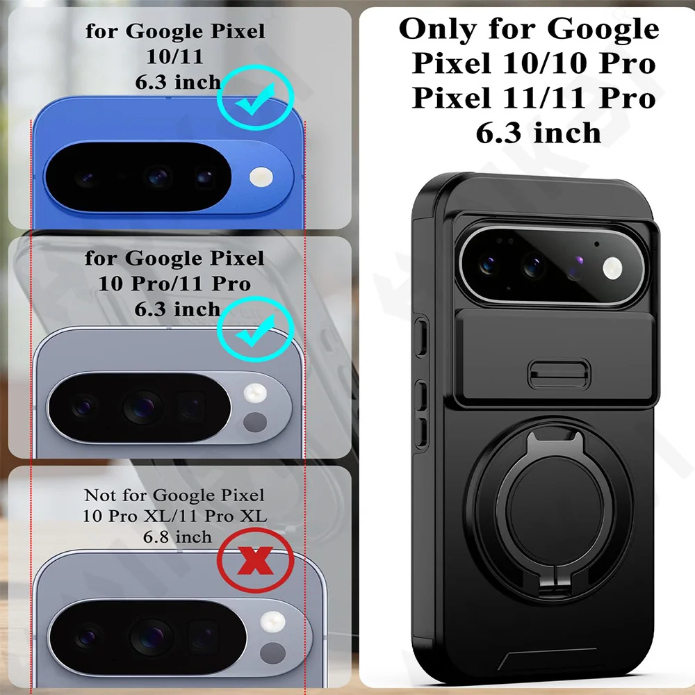 Matte Black Anti-Shock Protective Case with Slide Camera Protection