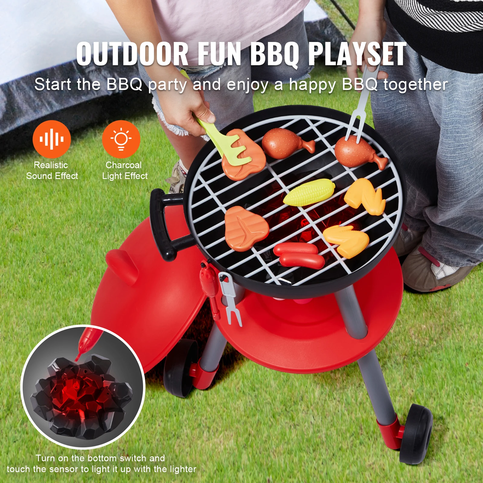 Kids BBQ Grill Playset Toy with Accessories