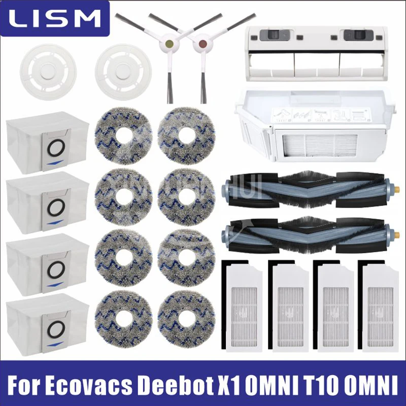 Kit Accessori Ricambio Per ECOVACS DEEBOT T30 Omni / T30 Pro Omni: Spazzole, Filtri, Panni E Sacchetti Polvere