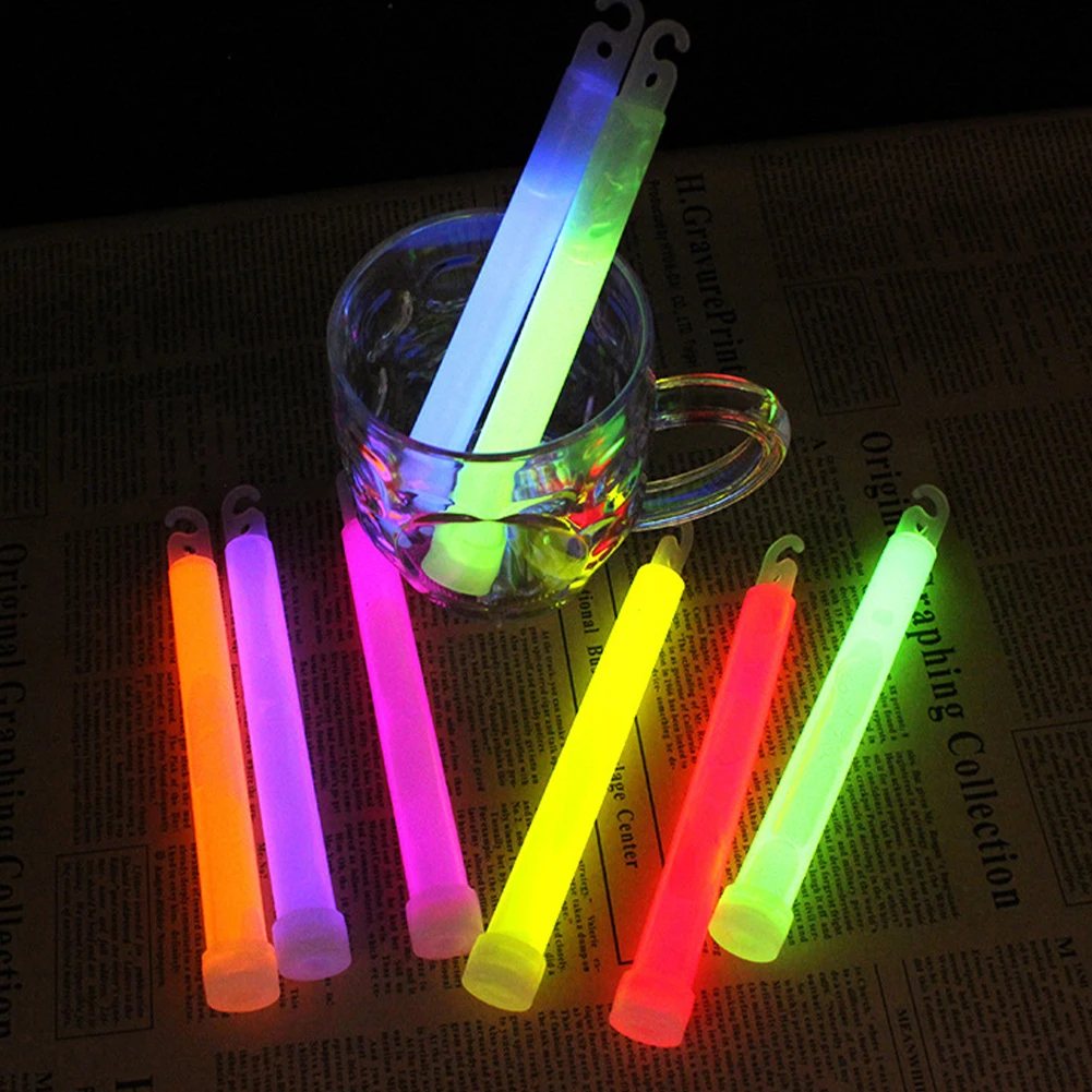 1Pc Fluorescence Light Glow Sticks with Hook for Hiking Camping Outdoor Light Stick Outdoor Emergency Lighting SOS