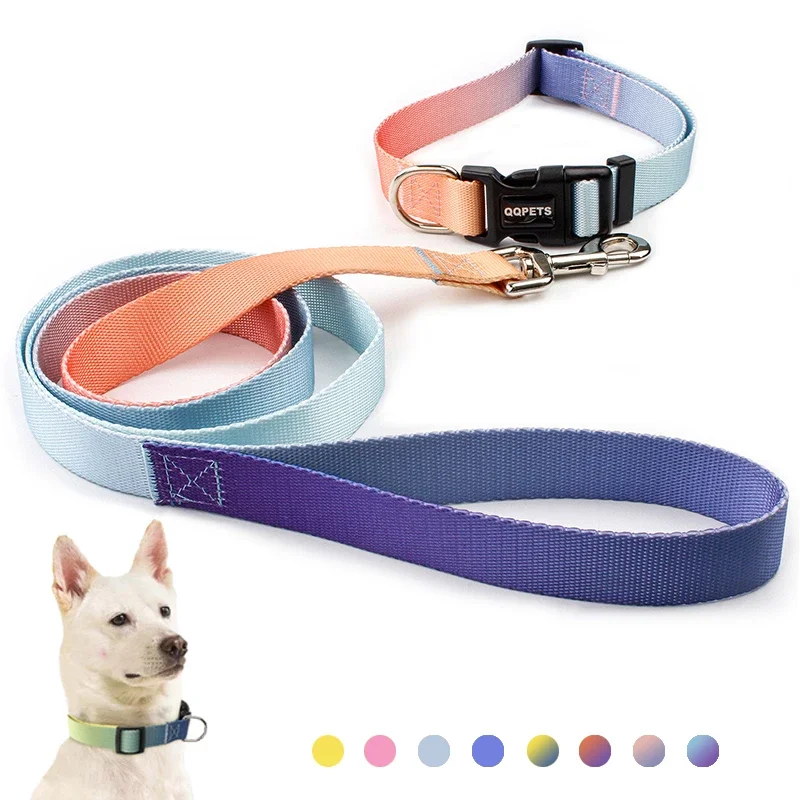 Nylon Adjustable Dog Collar Leash Lead Pet Cat Dog Collar Traction